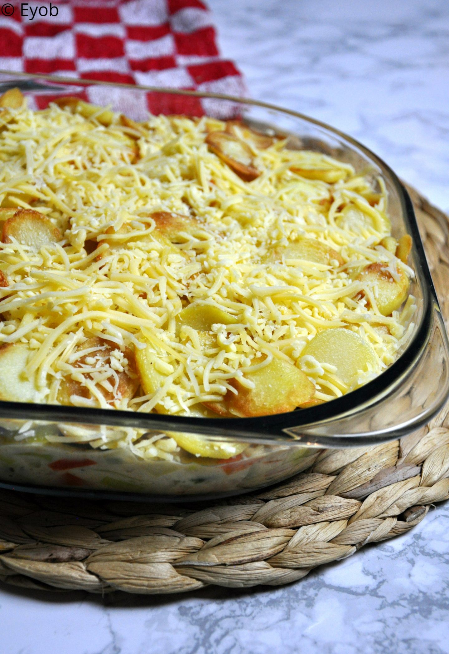Aardappel anders ovenschotel met sperziebonen