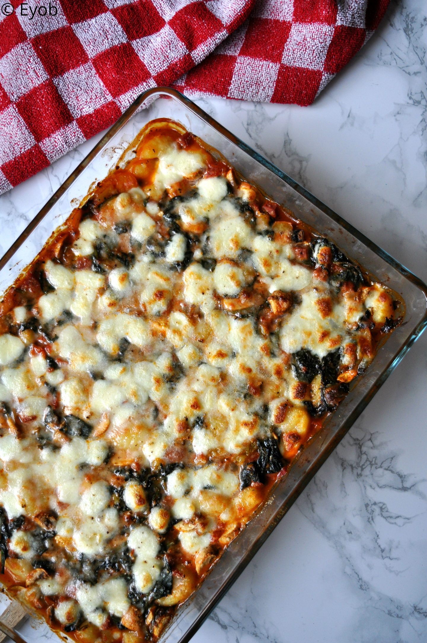 Ovenschotel met gnocchi en spinazie